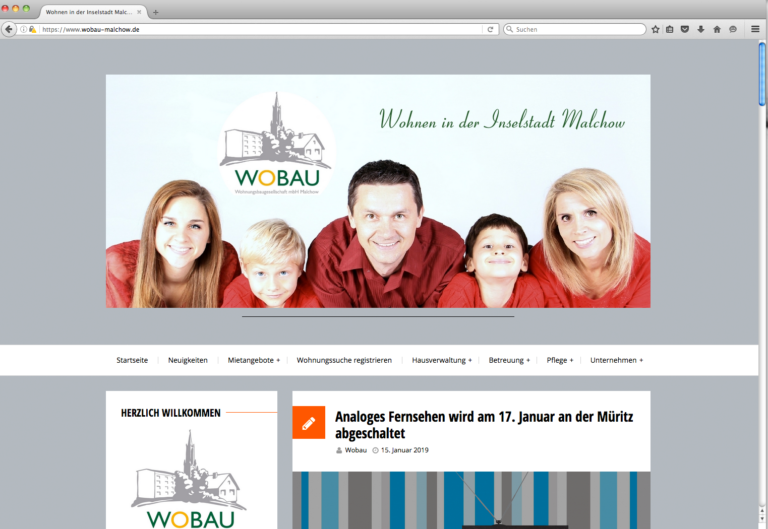 Webseite: Wohnungsgesellschaft Malchow