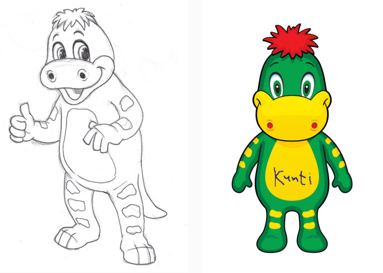Maskottchen-Gestaltung: Kunti Bunt